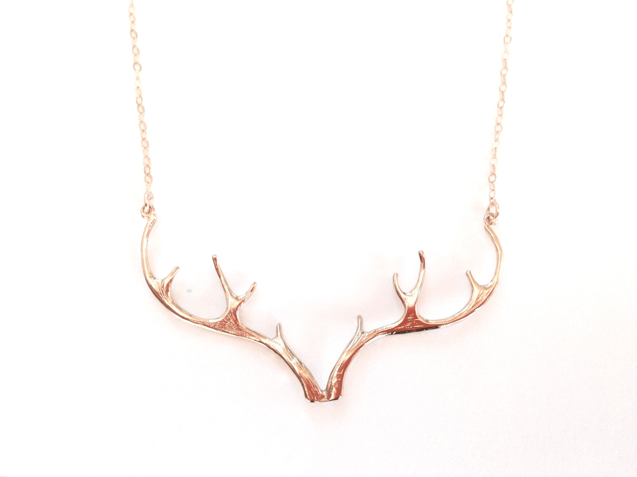 14K Gold Antler Necklace