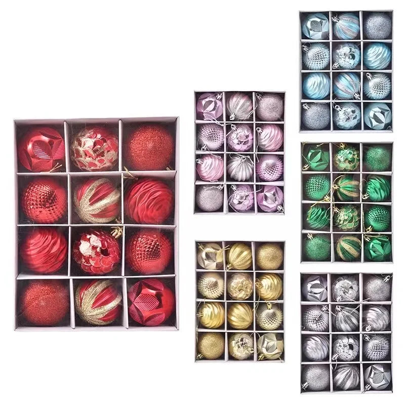 12pcs Festive Christmas Ball Ornaments for Trees