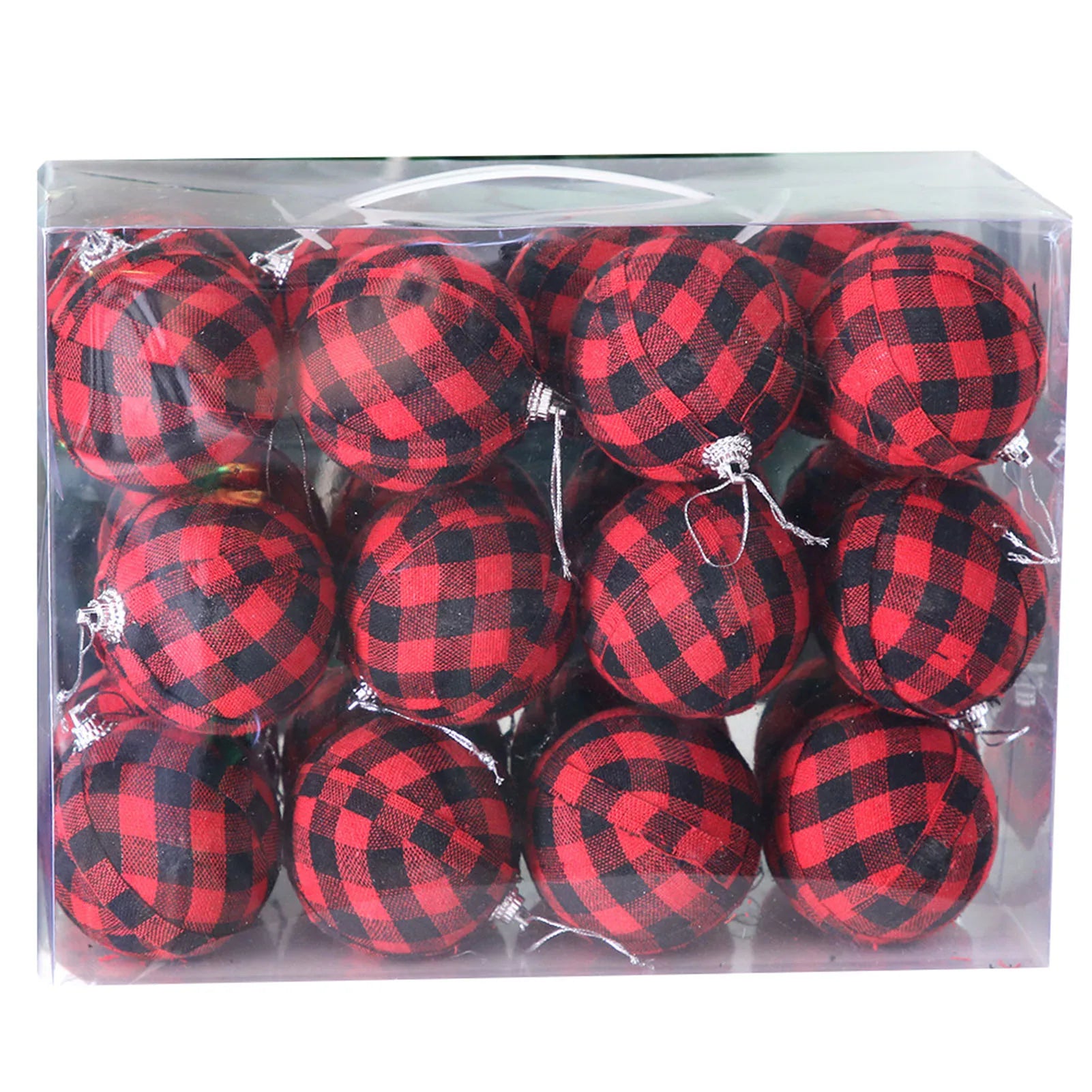Festive Plaid Fabric Balls for Christmas Decor - Image 5