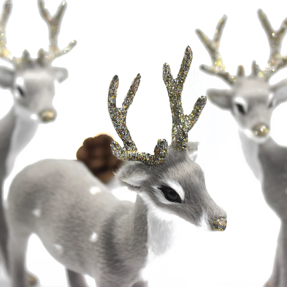 Charming Miniature Christmas Deer Table Ornaments - Image 47