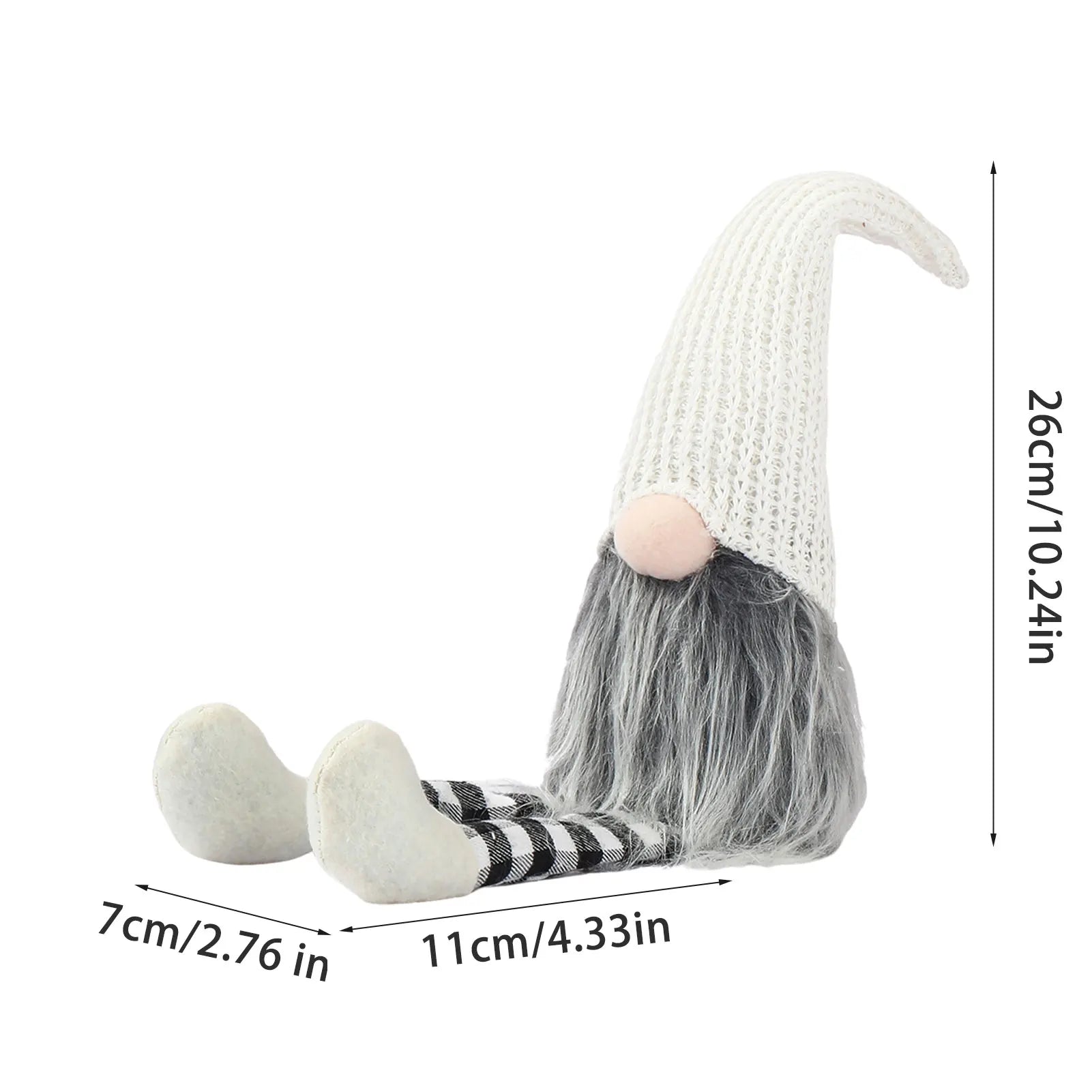 Charming Handmade Christmas Gnome Plush Doll Ornament - Image 12