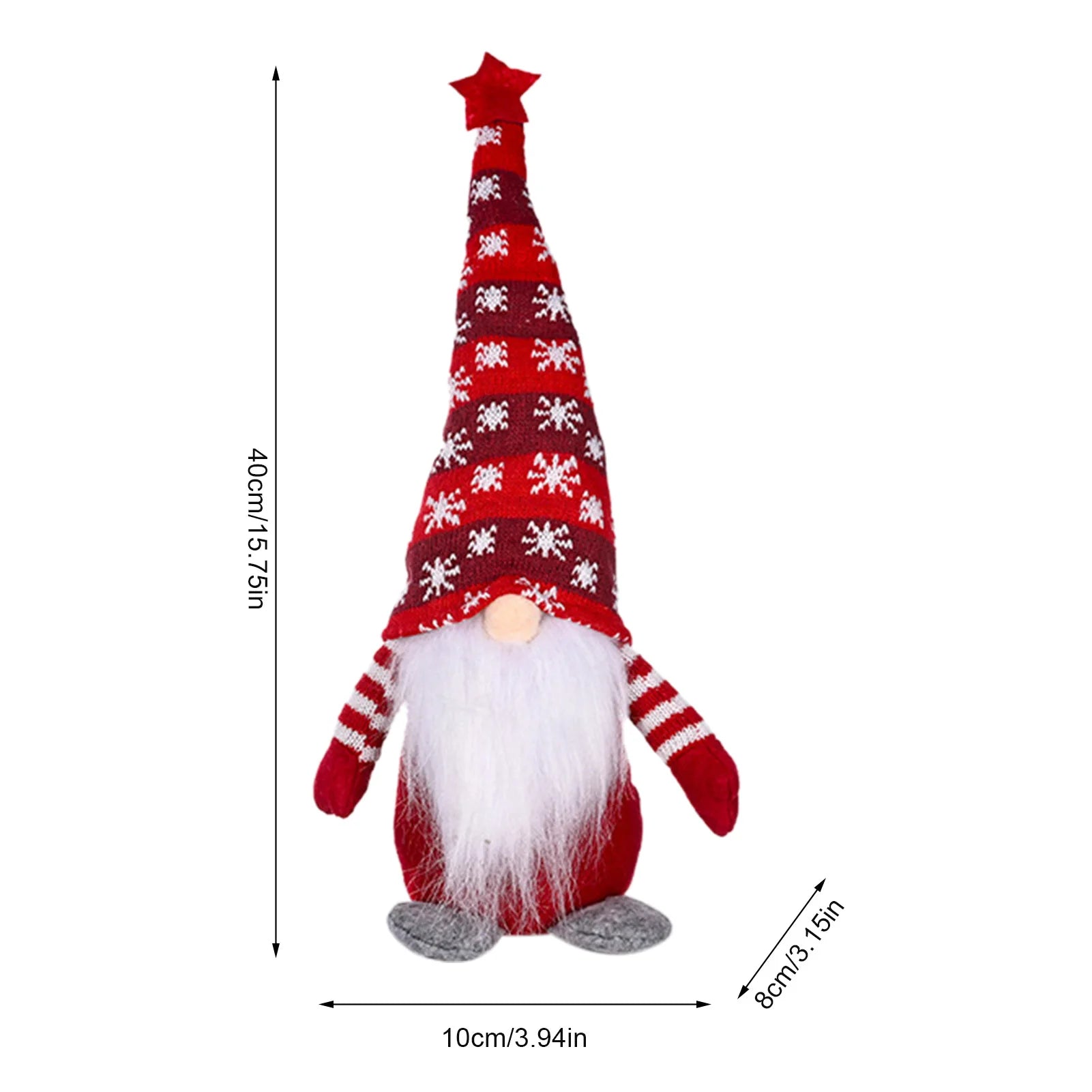 Charming Handmade Christmas Gnome Plush Doll Ornament - Image 25