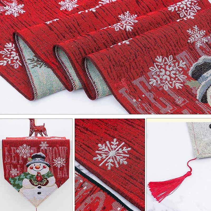 Charming Christmas Santa Snowman Table Runner & Placemats - Image 13