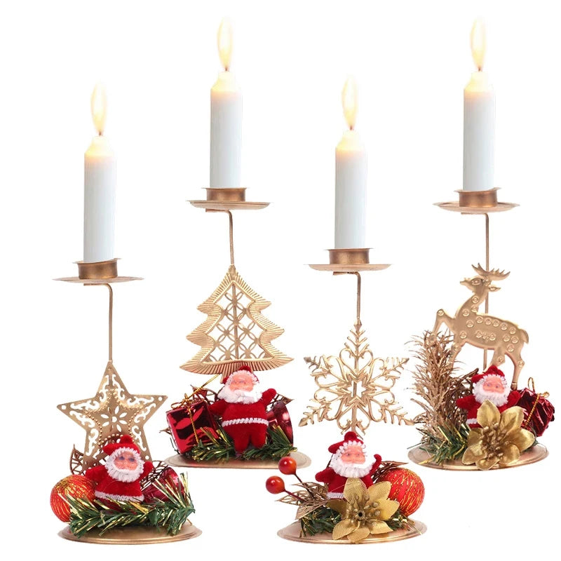 Elegant Golden Christmas Candle Holder Ornament - Image 8