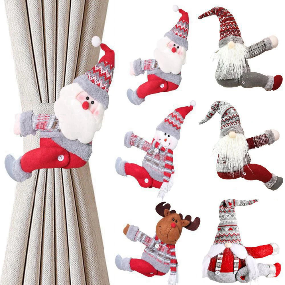 Festive Santa Elk Christmas Curtain Buckle Ornament