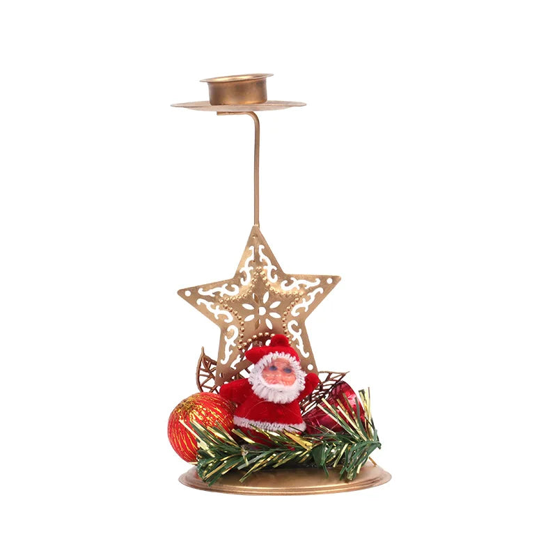 Elegant Golden Christmas Candle Holder Ornament - Image 9