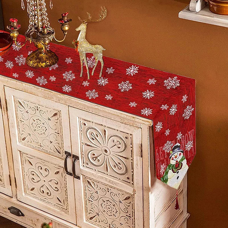 Charming Christmas Santa Snowman Table Runner & Placemats - Image 11