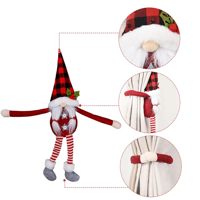 Festive Santa Elk Christmas Curtain Buckle Ornament - Image 15