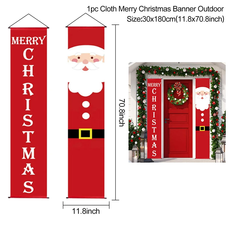 Festive Santa Claus Christmas Door Banner Decor - Image 5