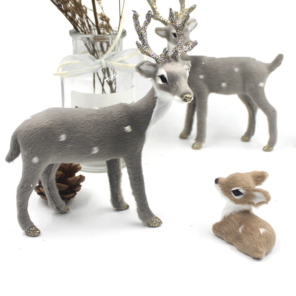 Charming Miniature Christmas Deer Table Ornaments - Image 46