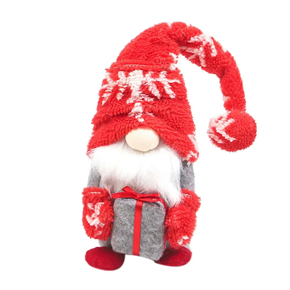Charming Handmade Christmas Gnome Plush Doll Ornament - Image 9