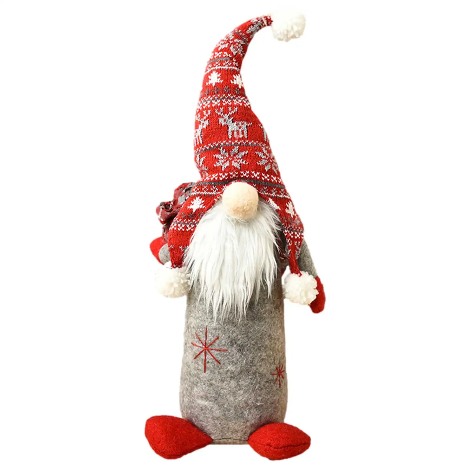 Charming Handmade Christmas Gnome Plush Doll Ornament - Image 21