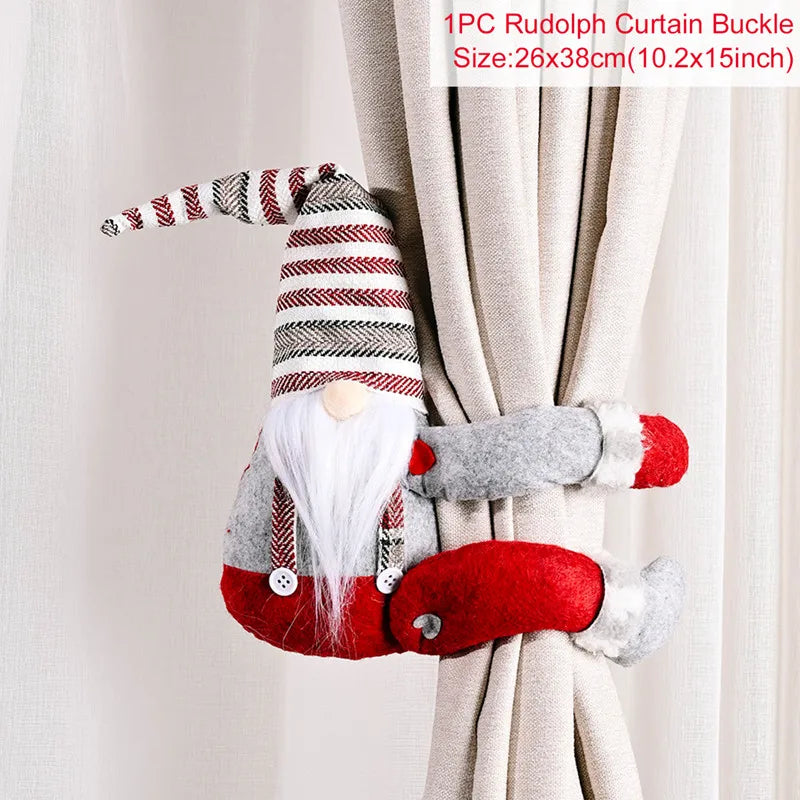 Festive Santa Elk Christmas Curtain Buckle Ornament - Image 6