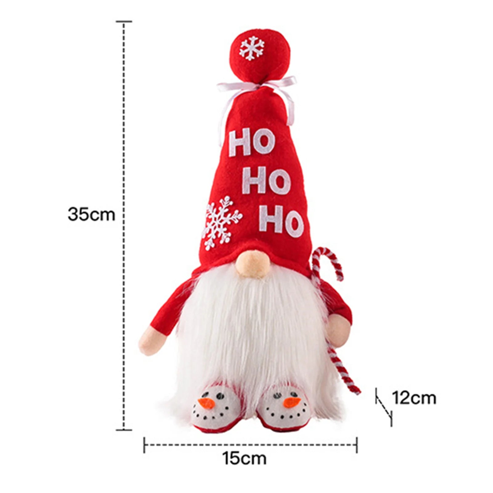 Charming Handmade Christmas Gnome Plush Doll Ornament - Image 7