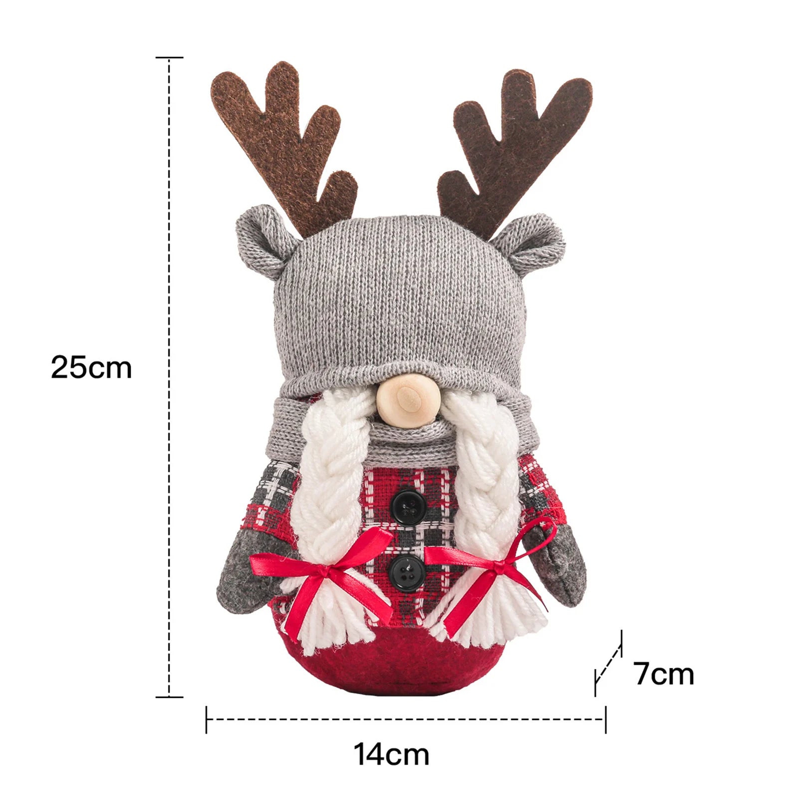 Charming Handmade Christmas Gnome Plush Doll Ornament - Image 16