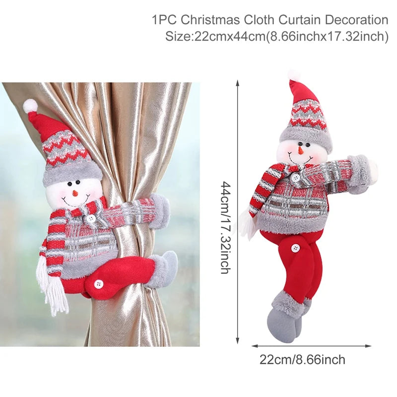 Festive Santa Elk Christmas Curtain Buckle Ornament - Image 4