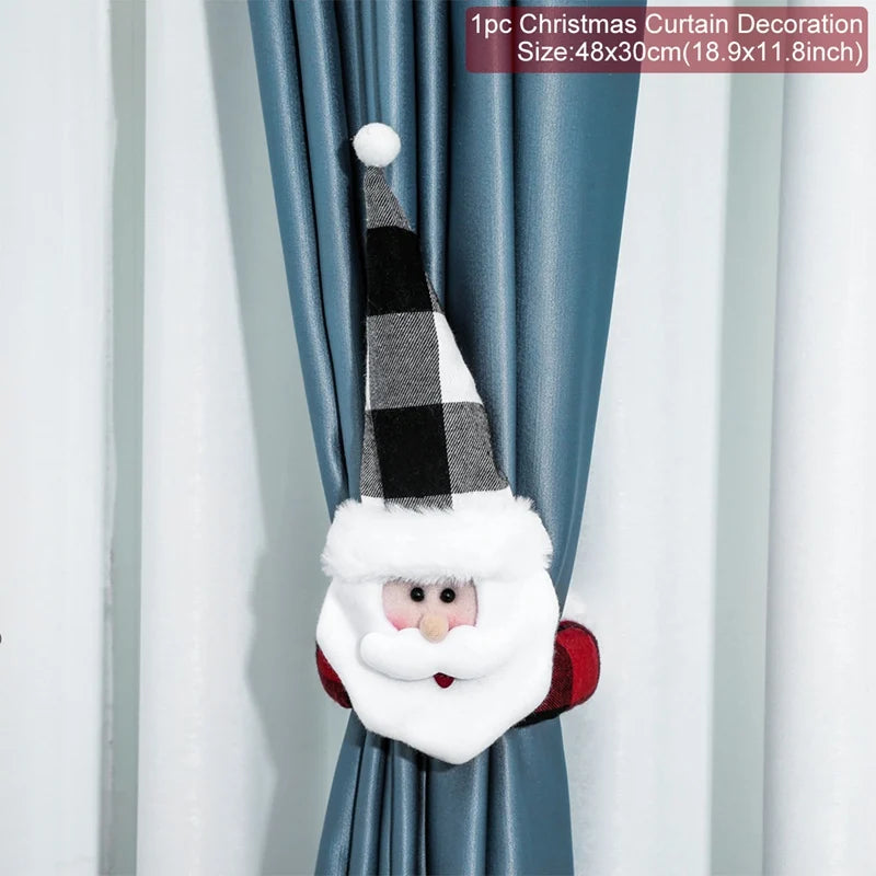 Festive Santa Elk Christmas Curtain Buckle Ornament - Image 21