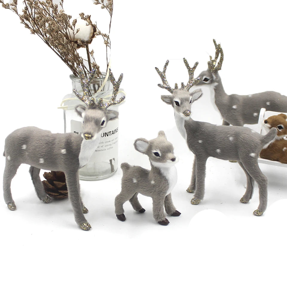 Charming Miniature Christmas Deer Table Ornaments - Image 48