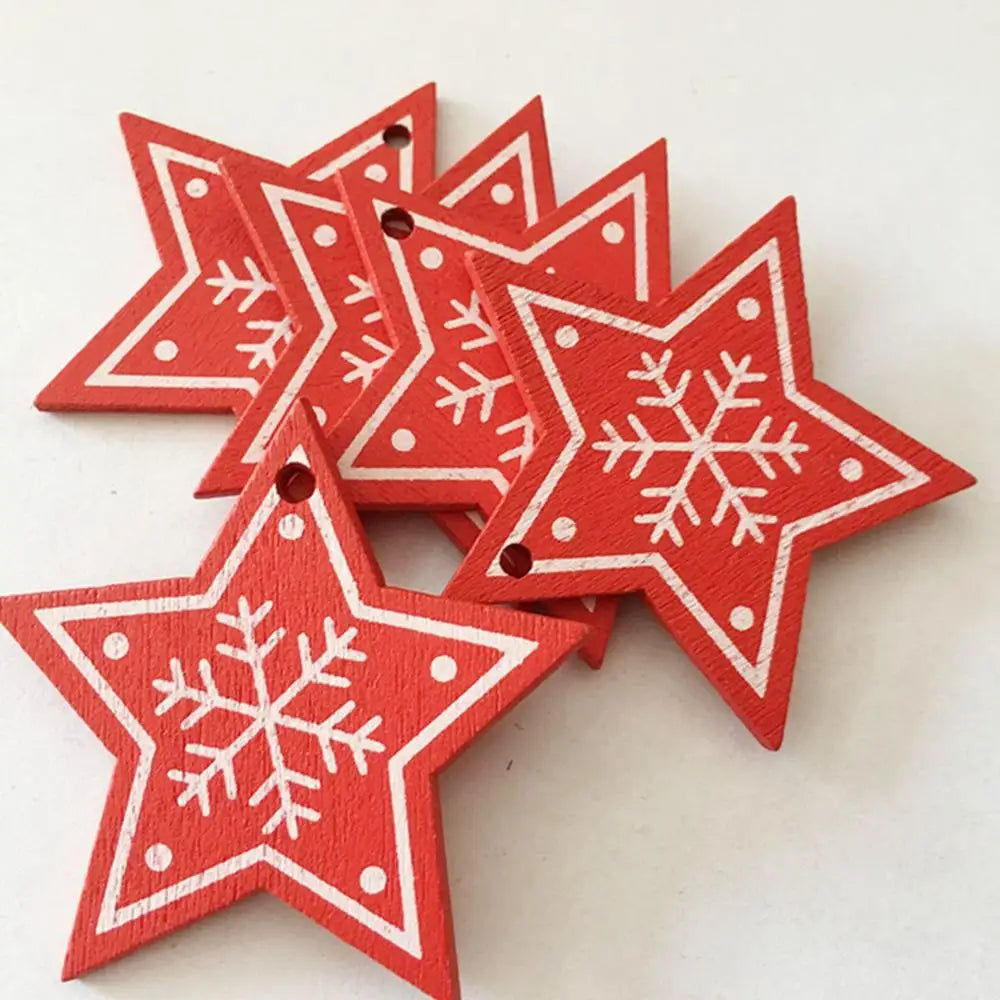 10 Rustic Snowflake Wood Ornaments for Christmas - Image 3