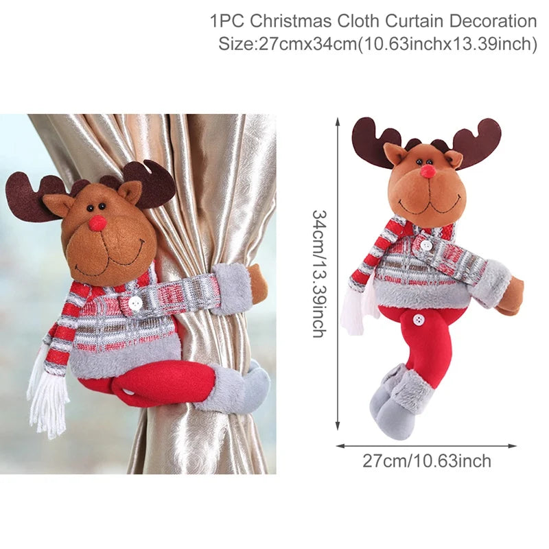 Festive Santa Elk Christmas Curtain Buckle Ornament - Image 7