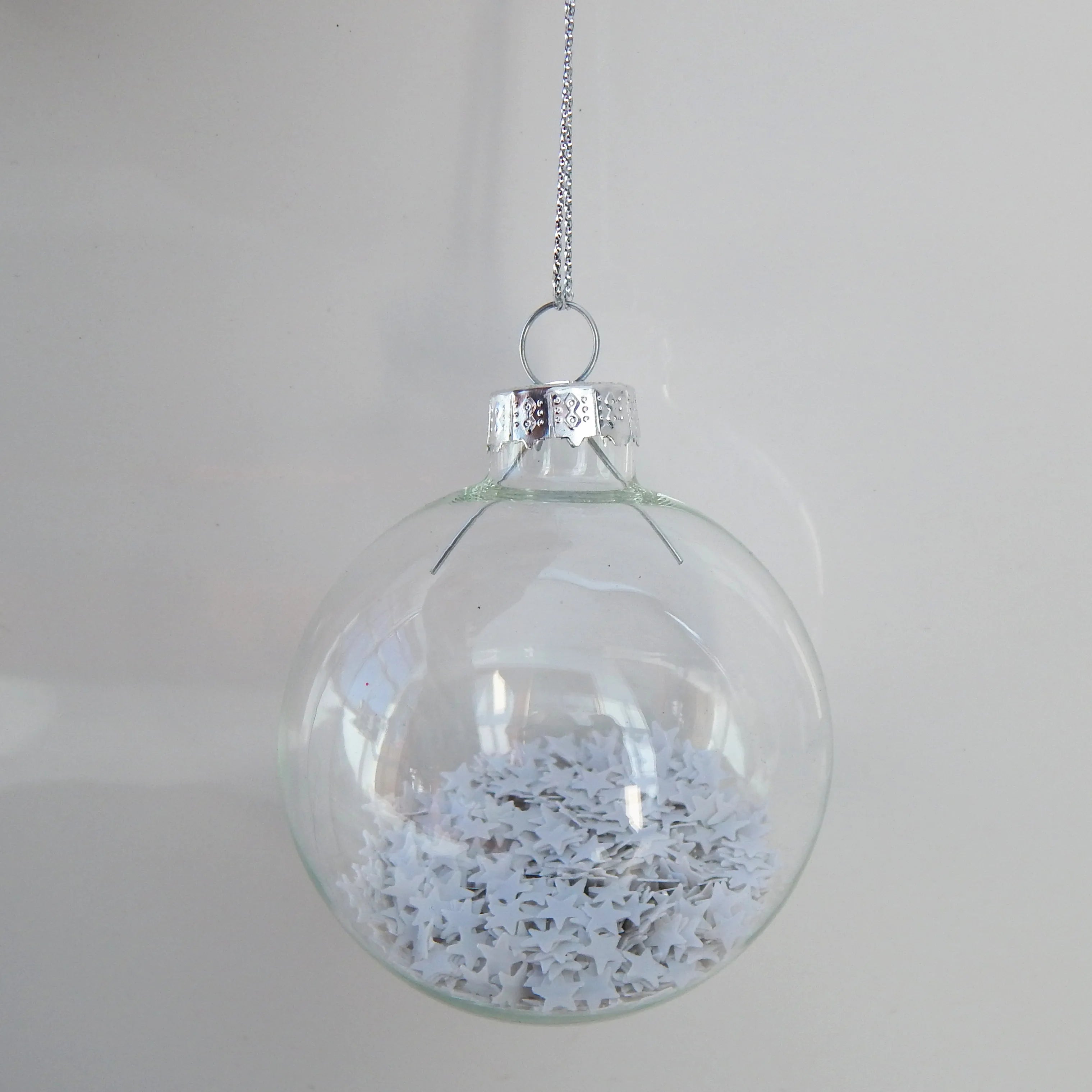 Golden Star-Filled Transparent Christmas Tree Ornaments - Image 5