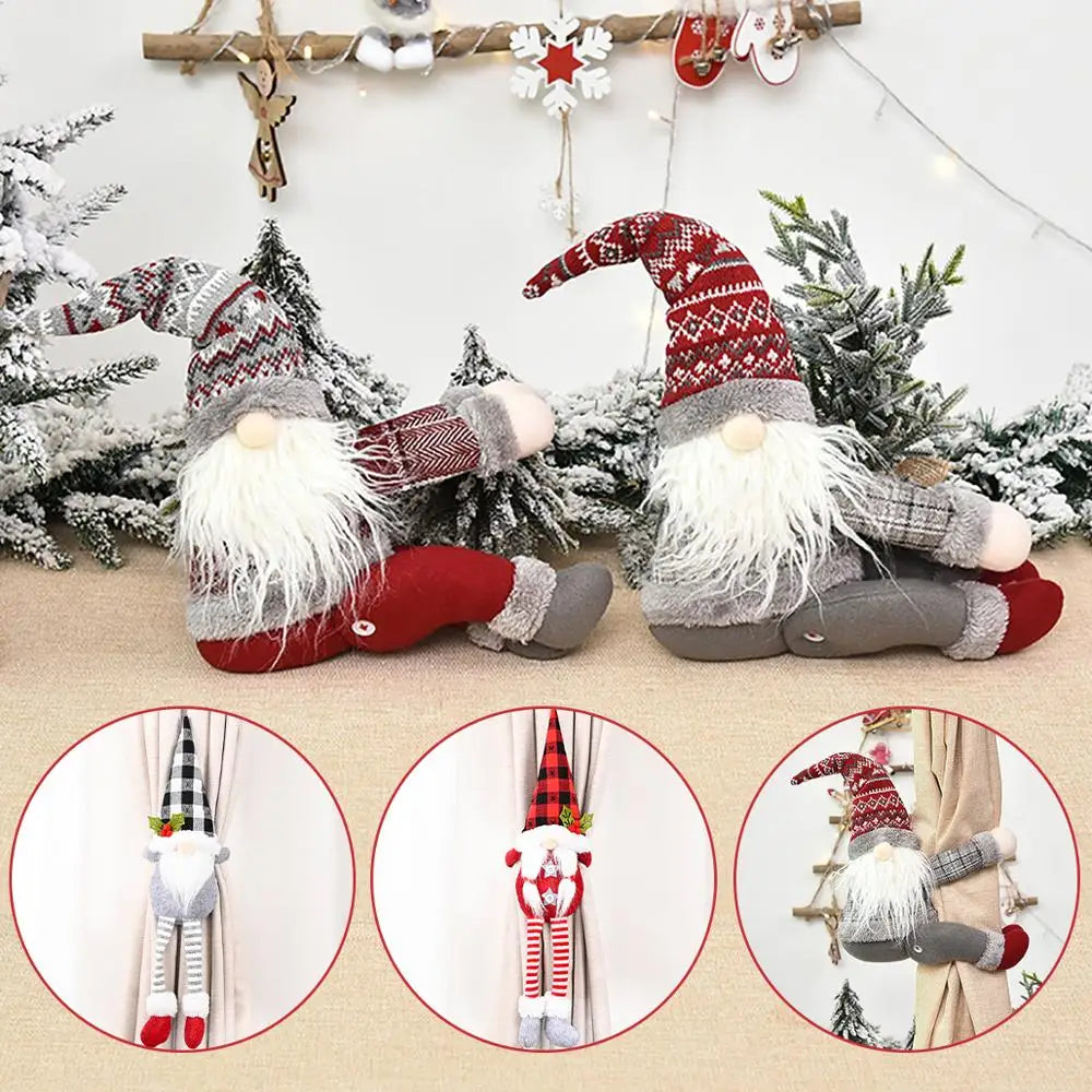 Festive Santa Elk Christmas Curtain Buckle Ornament - Image 25