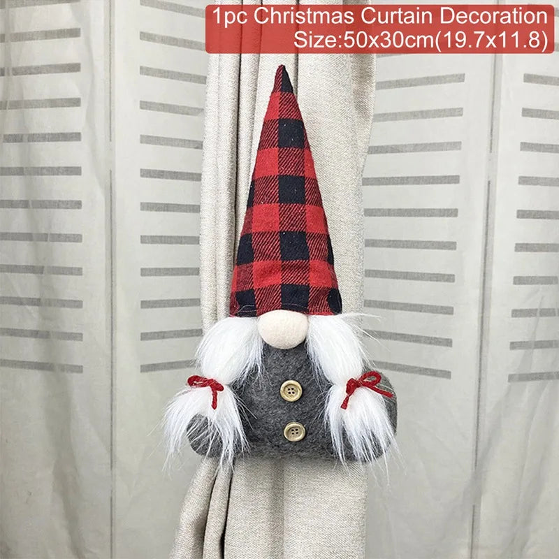 Festive Santa Elk Christmas Curtain Buckle Ornament - Image 22
