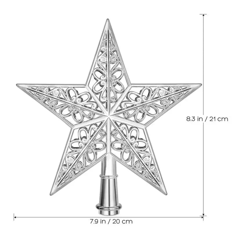 Sparkling Glittery Star Christmas Tree Topper Decoration - Image 6