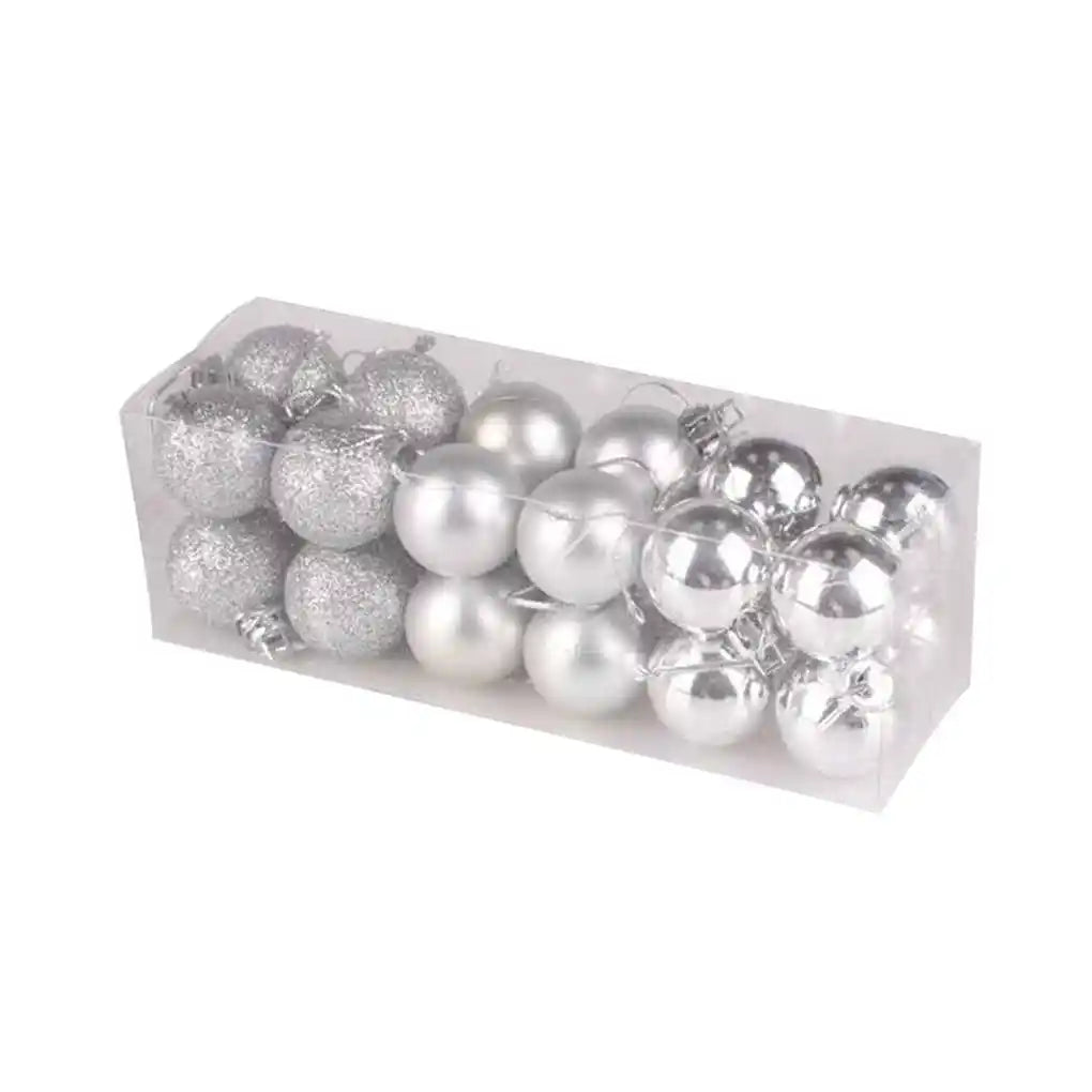 24PCS Rose Red Christmas Ball Ornaments Set - Image 14