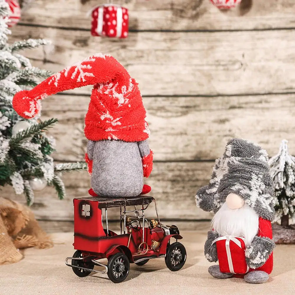 Charming Handmade Christmas Gnome Plush Doll Ornament - Image 14