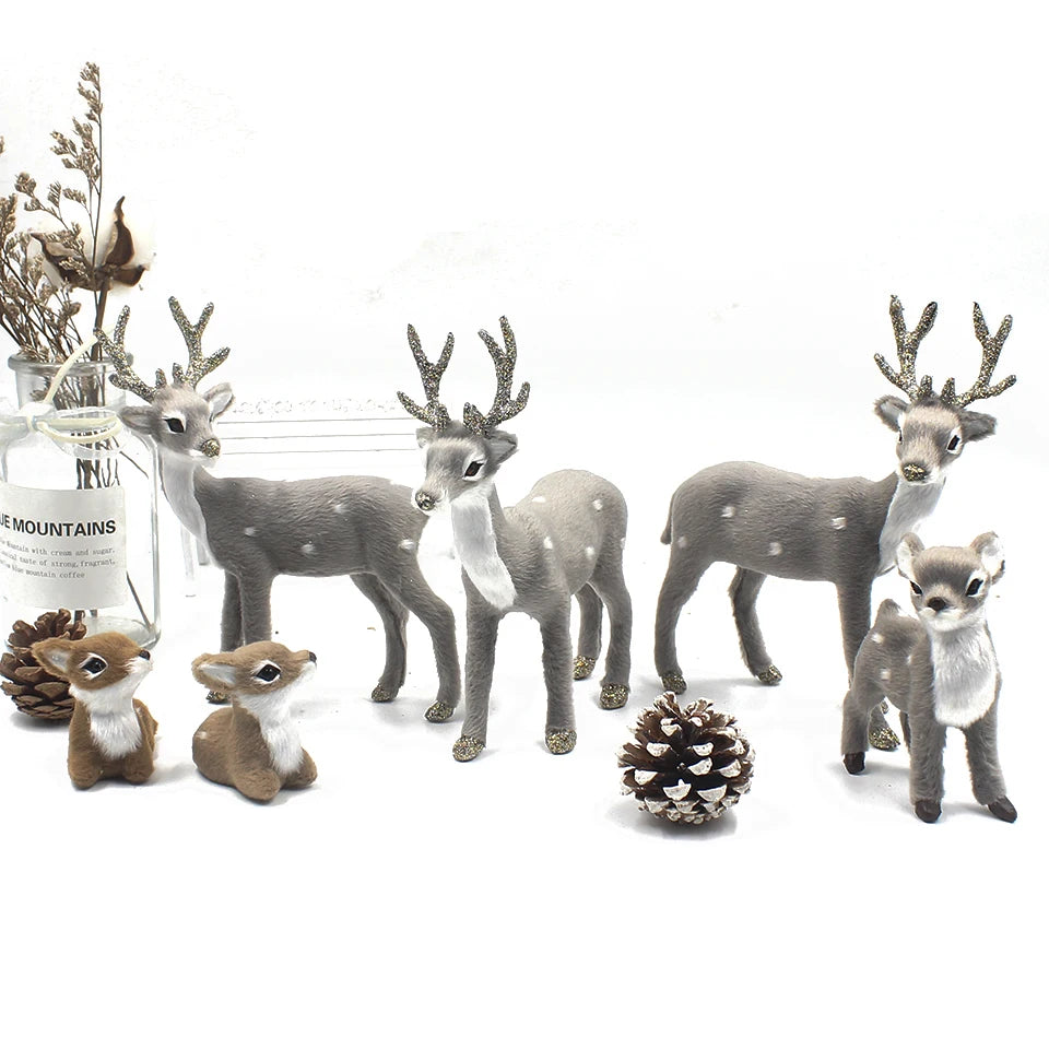 Charming Miniature Christmas Deer Table Ornaments - Image 53