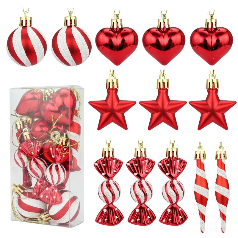 13-Piece Rose Gold Christmas Ornament Set