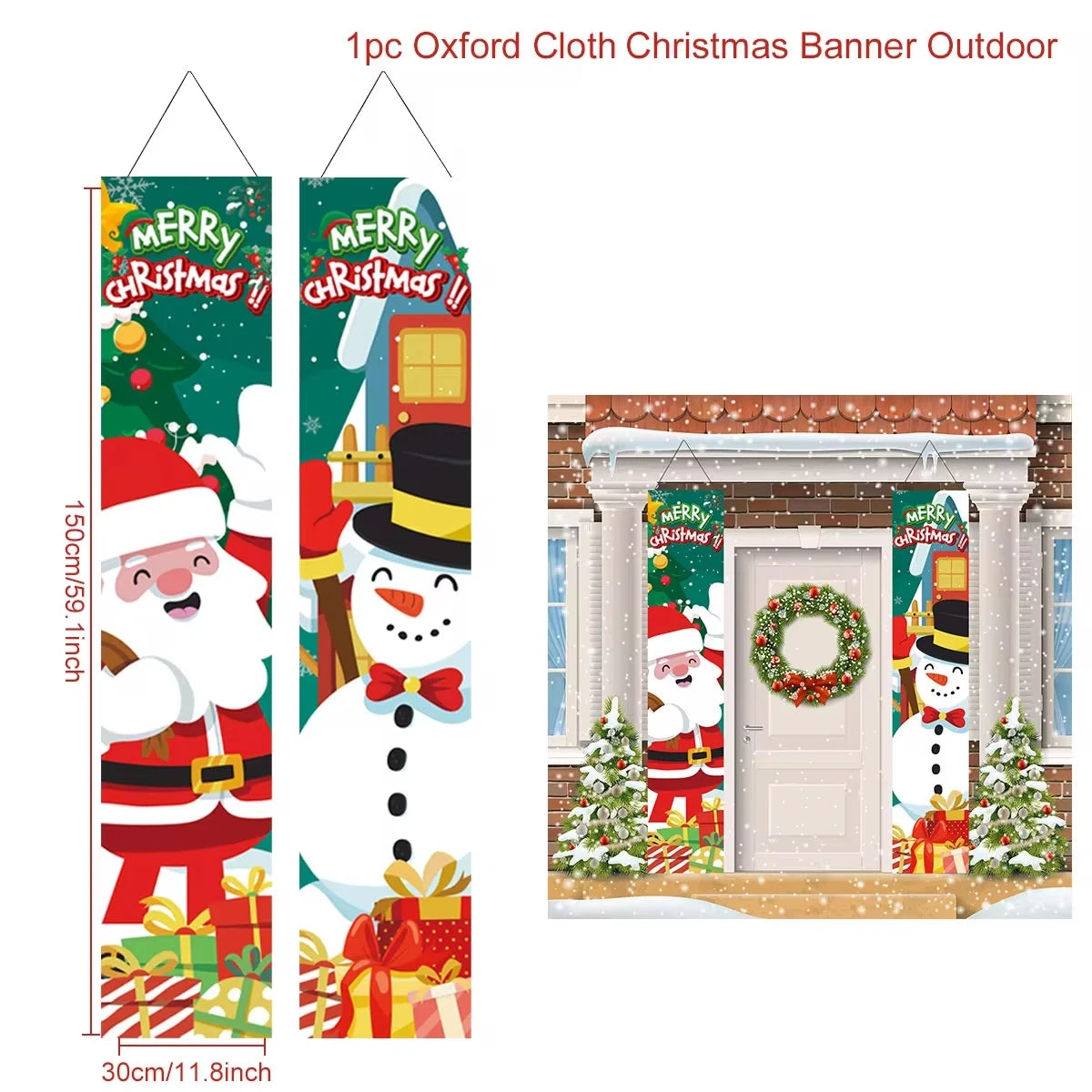 Festive Santa Claus Christmas Door Banner Decor - Image 15