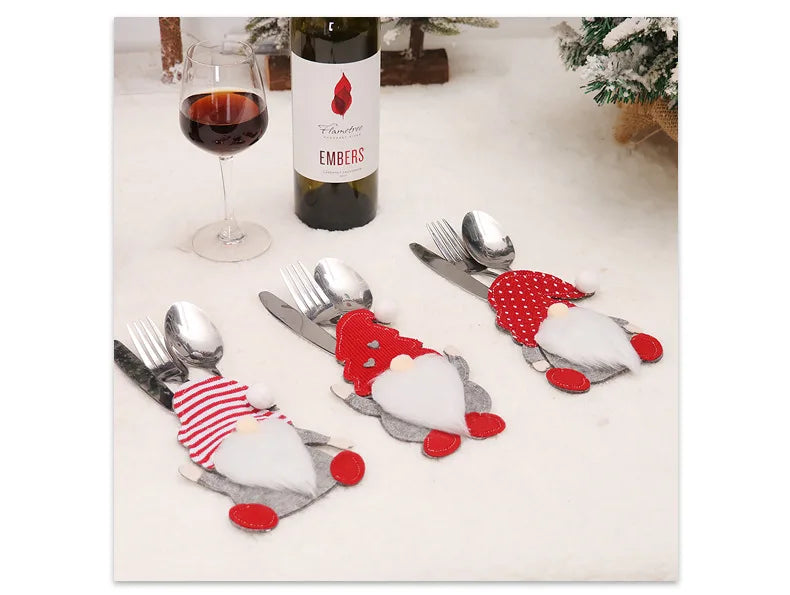 Festive Gnome Cutlery Holders for Christmas Table - Image 8