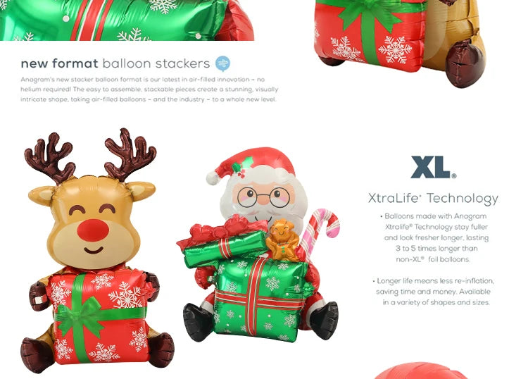 Festive 4D Christmas Balloon Decorations - Santa & Reindeer - Image 9
