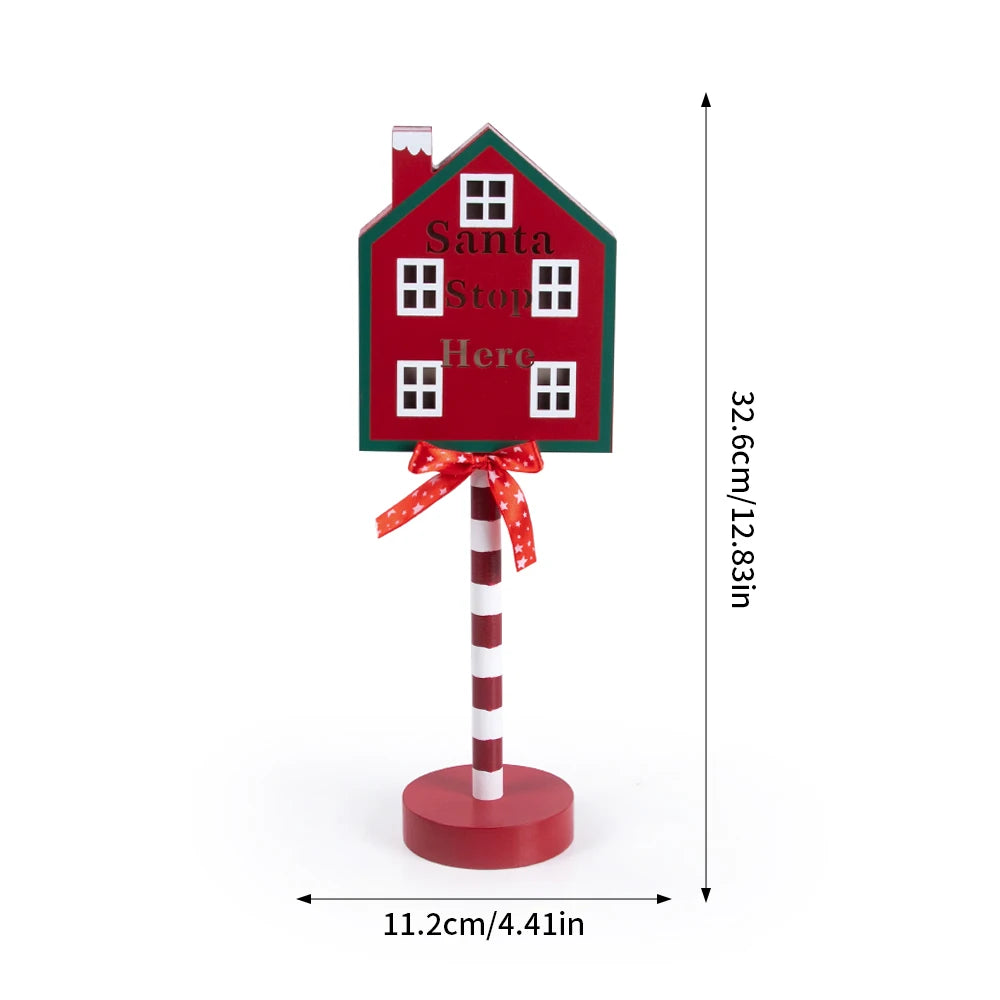 Charming Santa North Pole Wooden LED Sign - Image 10
