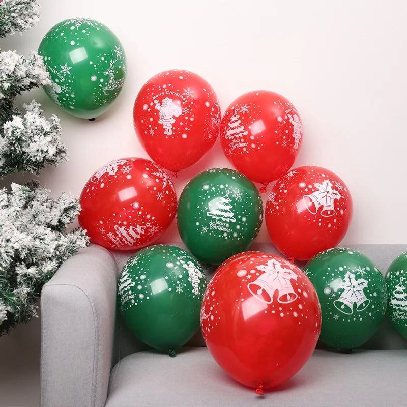 Festive Elk & Tree Christmas Balloons - 10/40 Pcs - Image 23