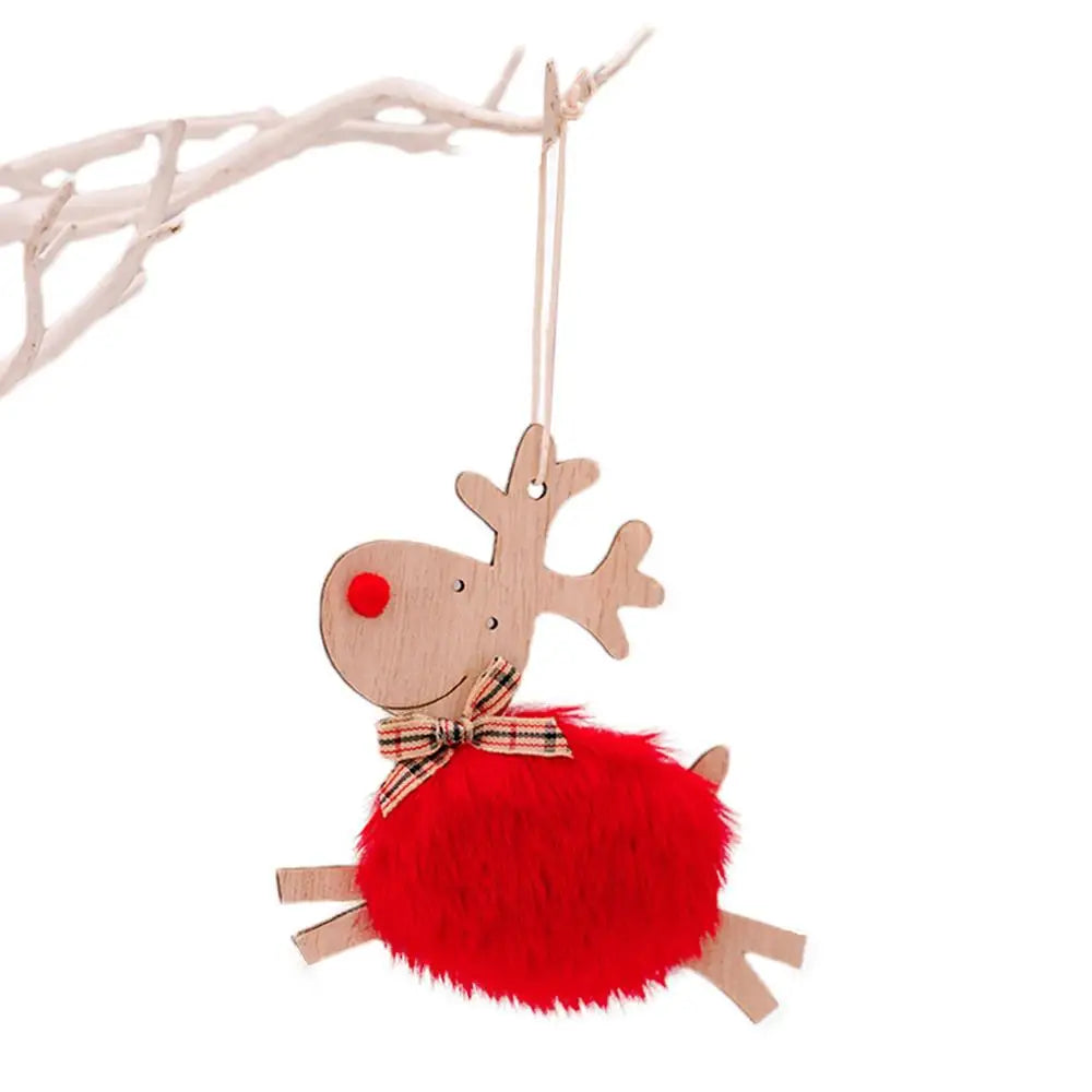 Charming Wooden Deer Pendant for Christmas Decor - Image 9