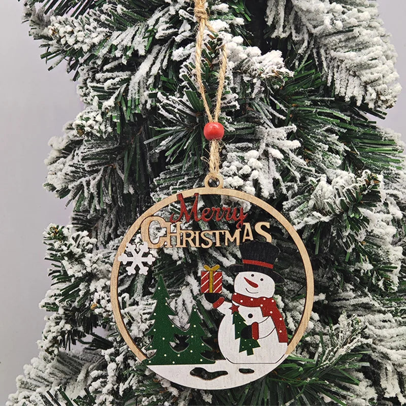 Charming Wooden Santa & Reindeer Ornaments for Christmas - Image 16