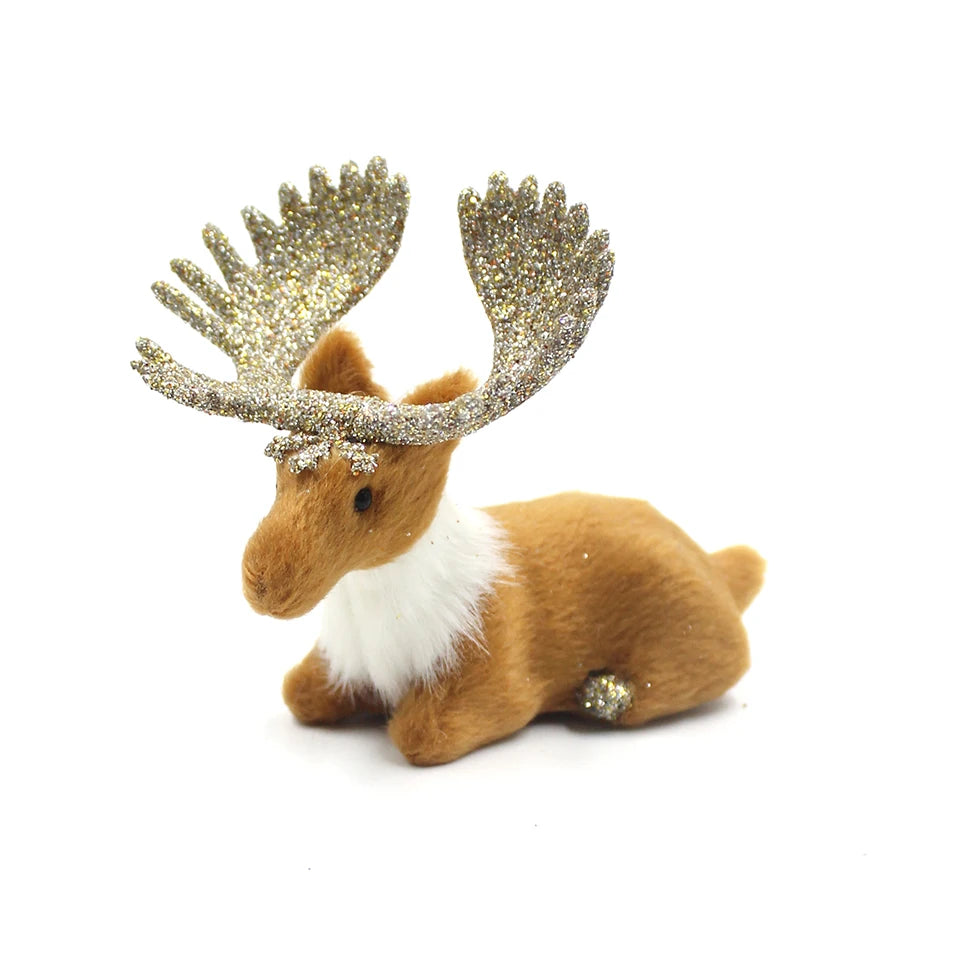 Charming Miniature Christmas Deer Table Ornaments - Image 6