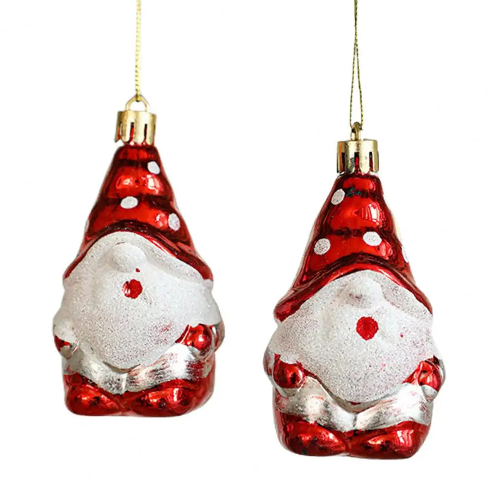 Charming Santa Mushroom Donut Tree Ornaments - 2 Pack - Image 16