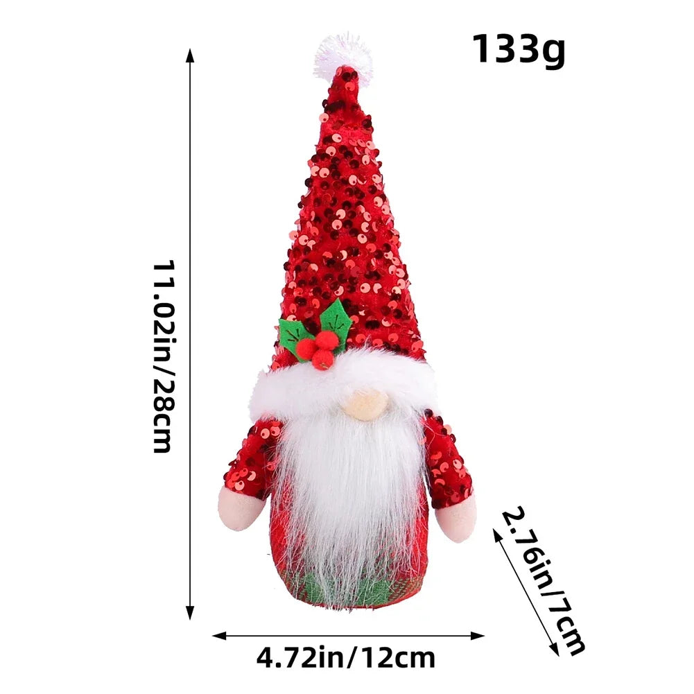 Festive Red Sequin Gnome Hat Ornament - Image 2