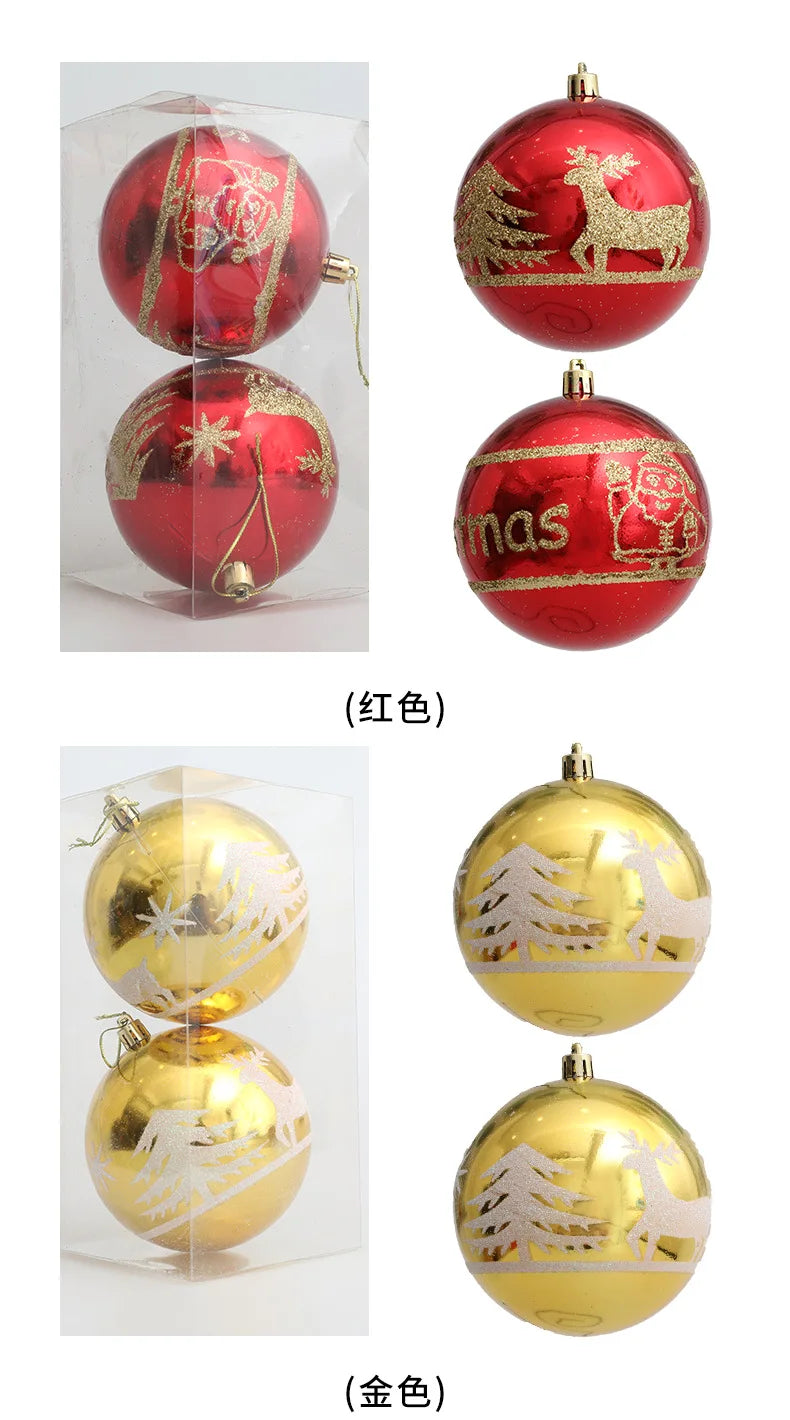 Colorful Christmas Ball Ornaments Set – 2pcs - Image 17