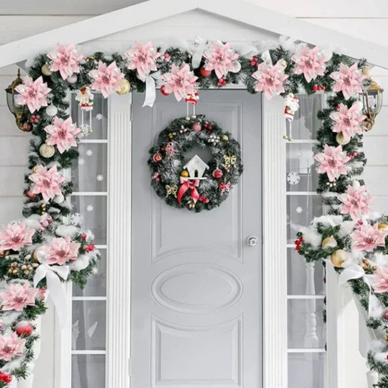 Sparkling 5-Piece Christmas Flower Decoration Set - Image 22