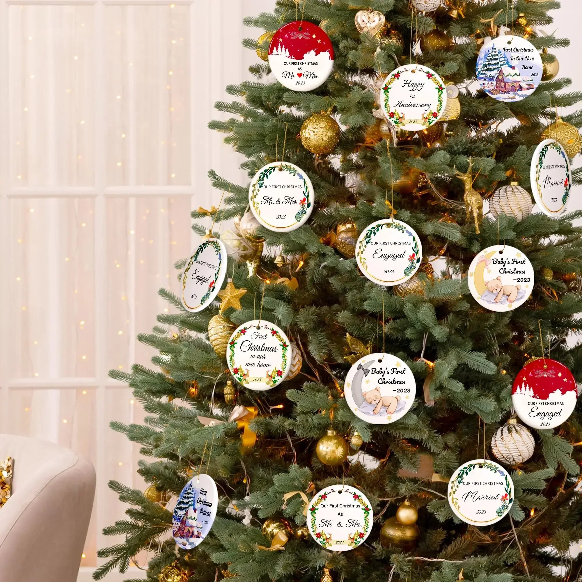 Custom Round Christmas Ornaments for Holiday Decor - Image 4