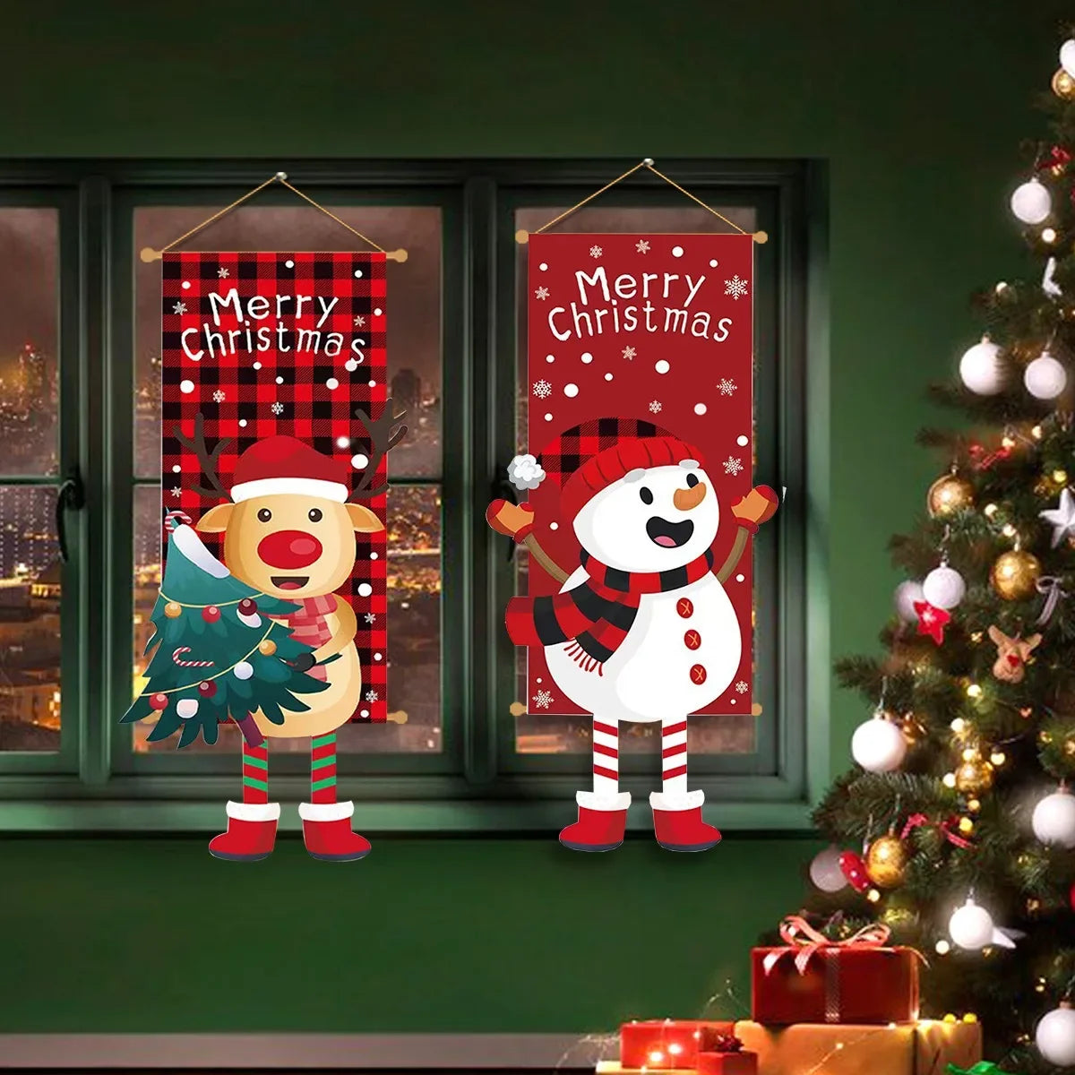 Festive Santa & Snowman Hanging Decorations for Christmas - Image 8