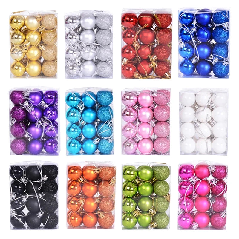24-Piece Shatterproof Christmas Tree Ball Ornaments