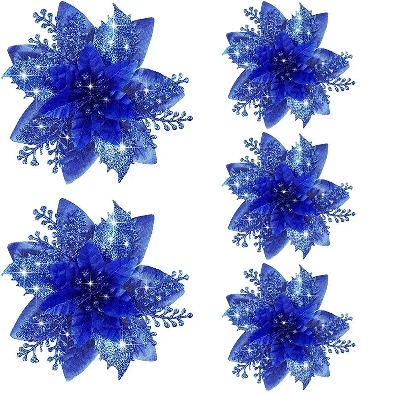 Sparkling 5-Piece Christmas Flower Decoration Set - Image 27