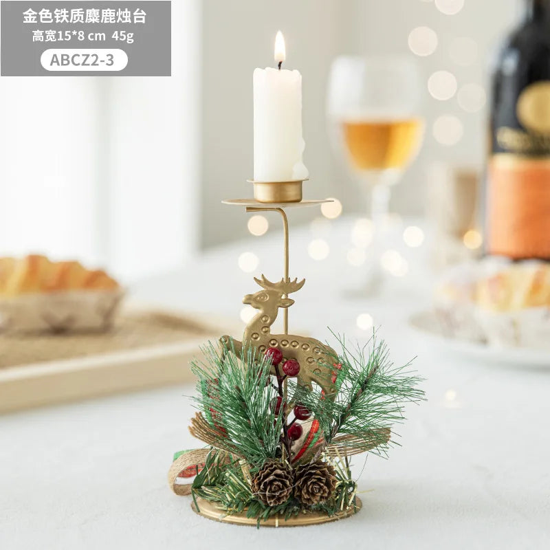 Elegant Golden Christmas Candle Holder Ornament - Image 5