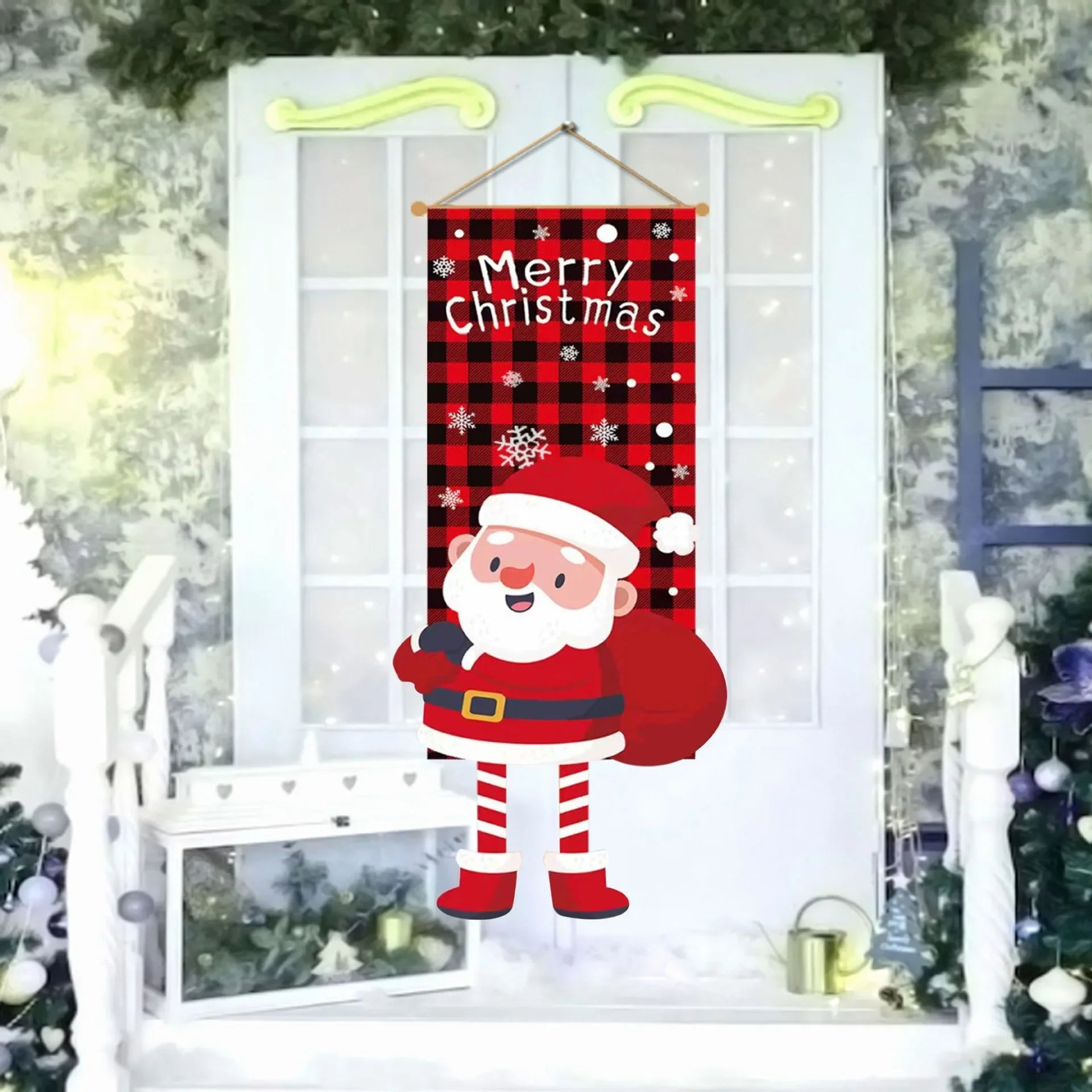 Festive Santa & Snowman Hanging Decorations for Christmas - Image 9